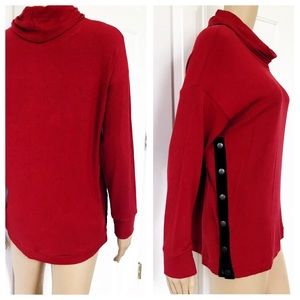 NWT Cowell neck longsleeve loose fit burgundy  red top S